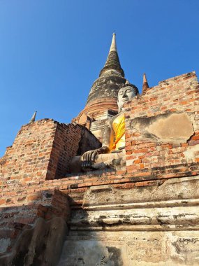 Ayutthaya, Tayland 'daki Wat Yai Chaimongkol Antik Buda Heykeli