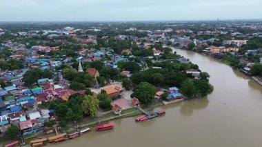 Chao Phraya Nehri, Ayutthaya, Tayland hava manzarası