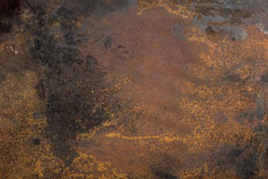 Paslı metal bir plakanın arka planı. Eski metal aşınma levhası.