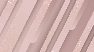 Zarif pembe altın arka plan. Zarif, gerçekçi kağıt kesim tarzı, 3D, yumuşak ve güzel duygu vektörü çizimi.