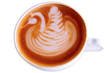 Kahve falı, beyaz arka planda izole edilmiş kahve fincanı, kahve fincanı manzarası. 