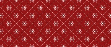 Şablon ve arkaplan için kırmızı üzerine beyaz kar şekli tasarımı, Noel arkaplanı.