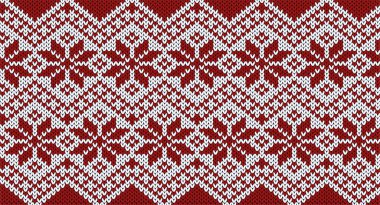 Kırmızı çiçek fuarı örgü desenli, Şen Süveter Tasarımı. Kusursuz Örülmüş Desen