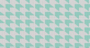 Yeşil ve beyaz gingham örgü desenli, Şen Süveter Tasarımı. Kusursuz Örülmüş Desen