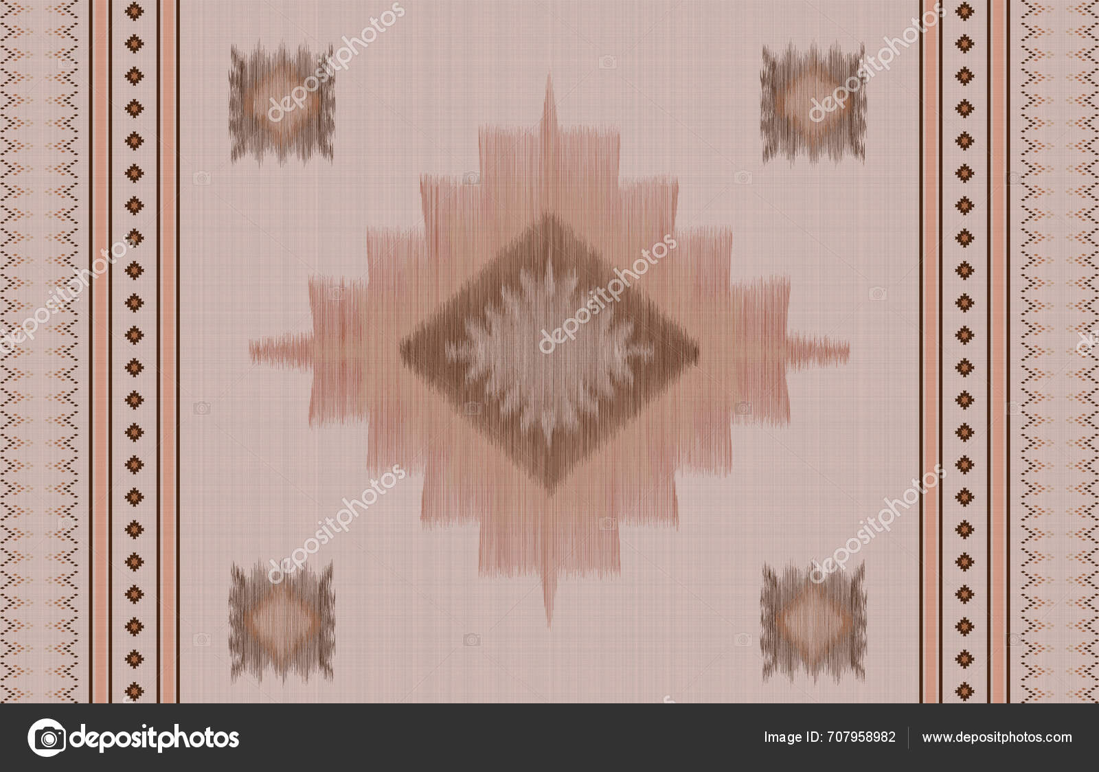 Brown Fabric Texture Navajo Tribal Vector Seamless Pattern Native ...