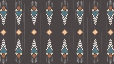 Geometrik etnik ikat dokusu tasarımı. Tekstil desenli örgü kusursuz desen ve batik kumaş deseni Asyalı duvar kağıdı geometri Hindistanlısı. Etnik soyut ikat sanatı .