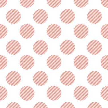 Pembe noktalı, pürüzsüz desen. Ekose kumaş, masa örtüsü, kıyafet, gömlek, elbise, kağıt, yatak, battaniye, yorgan ve diğer tekstil ürünleri için kumaş. Vektör illüstrasyonu.