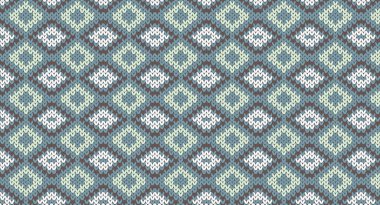Yeşil ve kahverengi geometrik örgü tasarımı, Şen Süveter Tasarımı. Kusursuz Örülmüş Desen