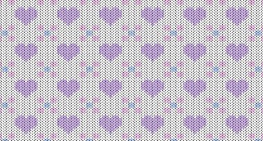 Tatlı kalp ve beyaz örgü desenli geometrik süveter tasarımı. Kusursuz Örülmüş Desen