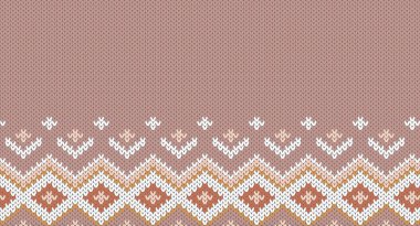 Dünya tonu geometrik örgü deseni, Şen Süveter Tasarımı. Kusursuz Örülmüş Desen