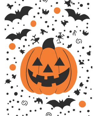 Yarasa ve Şeker Şekerli Şirin Cadılar Bayramı Balkabağı