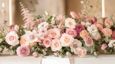 Bir olay için tatlı renkli çiçek buketi