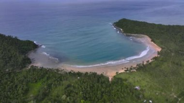 Wild Bay With A Beach Near San Vicente, Philippines Aerial