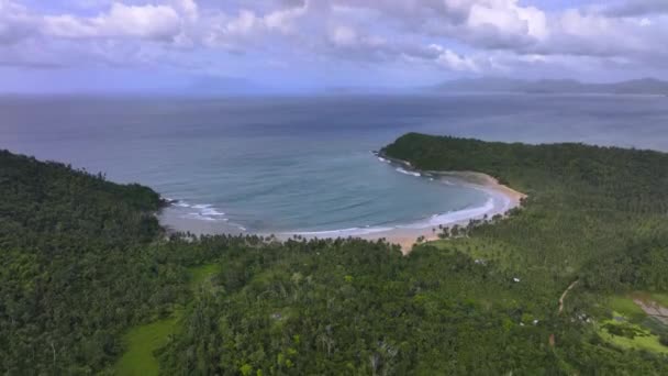 Wilde Bucht Mit Strand Der Nähe Von San Vicente Philippinen — Stockvideo