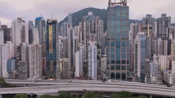Hochhäuser Wohngebiet Von Hongkong Aus Der Luft — Stockvideo