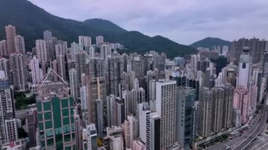 Hong Kong İkamet Alanının Hava Panorama Gökdelenleri