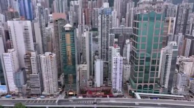 Hong Kong İkamet Alanının Hava Panorama Gökdelenleri