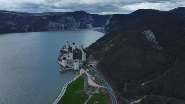Голубацкая Крепость Берегу Дуная Сербия — стоковое видео