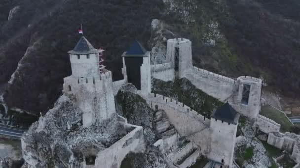 Golubatskaya Fortress Coast Danube Serbia — Stock Video