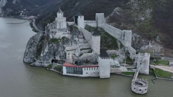 Golubatskaya Fortress Coast Danube Serbia — Stockvideo