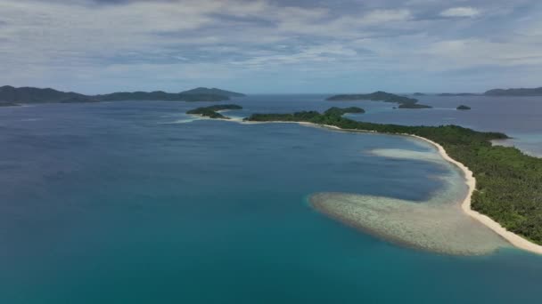 Palawan Luxury Islands White Beaches Aerial View Philippines — Video