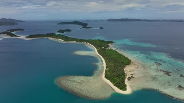 Πολυτελή Νησιά Palawan Λευκές Παραλίες Αεροφωτογραφία Φιλιππίνες — Αρχείο Βίντεο