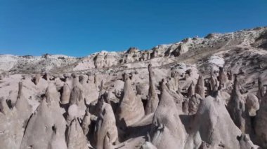 Unique Rocks In Goreme National Park, Turkey Aerial