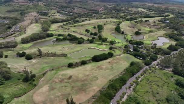 Golf Club Bel Ombre Mauritius Aerial Coast — Video Stock