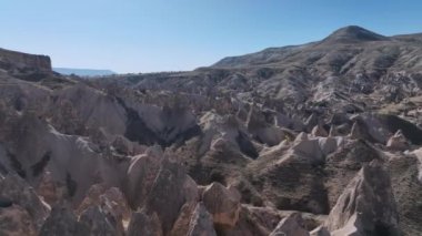 Unique Rocks In Goreme National Park, Turkey Aerial