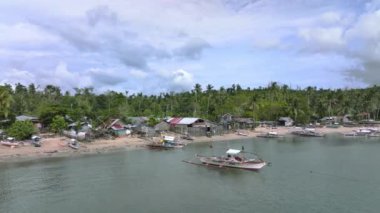 Fishing Village On The Ocean On The Island Of Palawan, Philippines, Aerial View