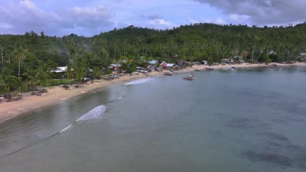 Villaggio Pescatori Sull Oceano Sull Isola Palawan Filippine Vista Aerea — Video Stock