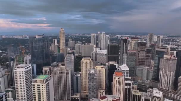 High Rise Buildings Makati Business District Manila Philippines Aerial — Video Stock