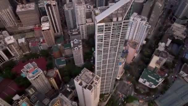 High Rise Buildings Makati Business District Manila Philippines Aerial — Stockvideo