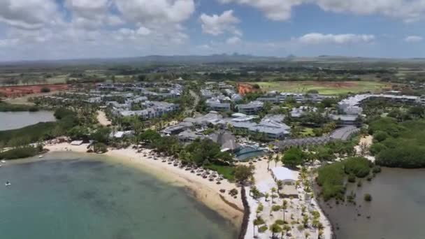 Mauritius Lüks Bir Oteli Olan Sahil — Stok video