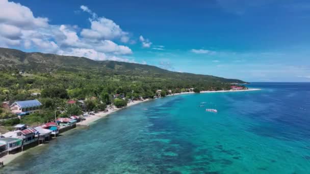Panorama Colorful Island Cebu Philippines Aerial — Stockvideo