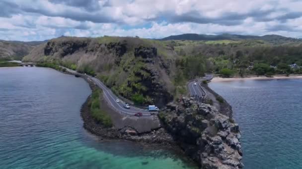 Aussichtspunkt Baie Cap Maconde Mauritius Sehenswürdigkeiten Luftaufnahme — Stockvideo