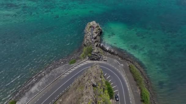 Baie Cap Maconde View Point Mauritius Sevärdheter Flygfoto — Stockvideo
