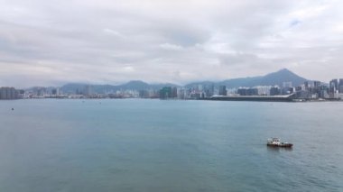 Victoria Harbour, Daytime Panorama of Hong Kong, Aerial View