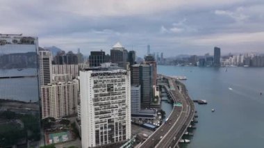 Victoria Harbour, Daytime Panorama of Hong Kong, Aerial View
