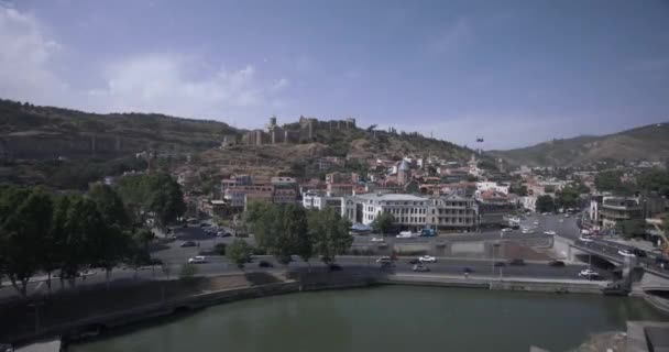 Day Panorama Center Old Tbilisi Georgia — Stock Video