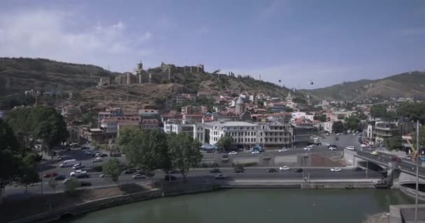 Day Panorama Center Old Tbilisi Georgia — Video Stock