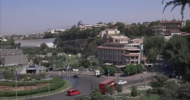 Panorama Dnia Centrum Starej Tbilisi Gruzja — Wideo stockowe