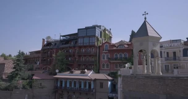Eski Tiflis Georgia Nın Merkezinde Gün Panoraması — Stok video
