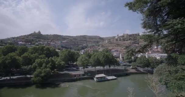 Day Panorama Center Old Tbilisi Georgia — Wideo stockowe