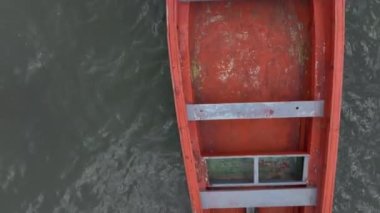 Okyanusta Ufkun Arkasında Boş Bir Tekne, Mauritius, Havadan Görüntü