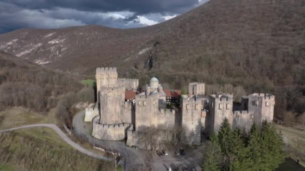 Sırbistan Despotovac Kentindeki Manastır Manastırı Hava Görünümü — Stok video