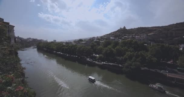 Kura River Center Tbilisi Georgia — Stockvideo
