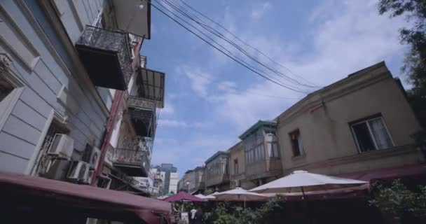 Щоденне Життя Центрі Старого Тбілісі Грузія — стокове відео