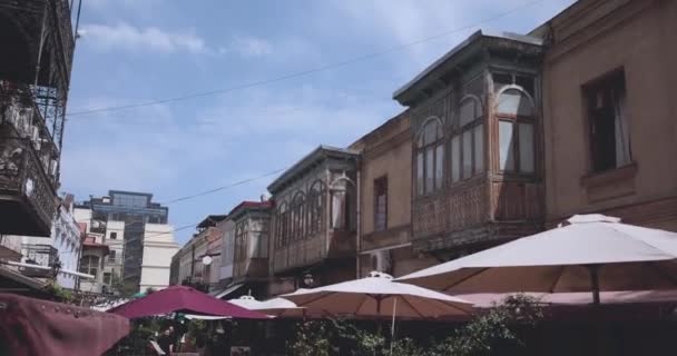 Vita Quotidiana Nel Centro Della Vecchia Tbilisi Georgia — Video Stock