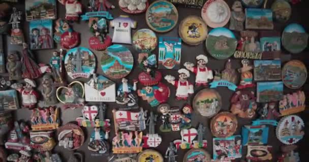 Heldere Traditionele Georgische Souvenirs Tbilisi — Stockvideo